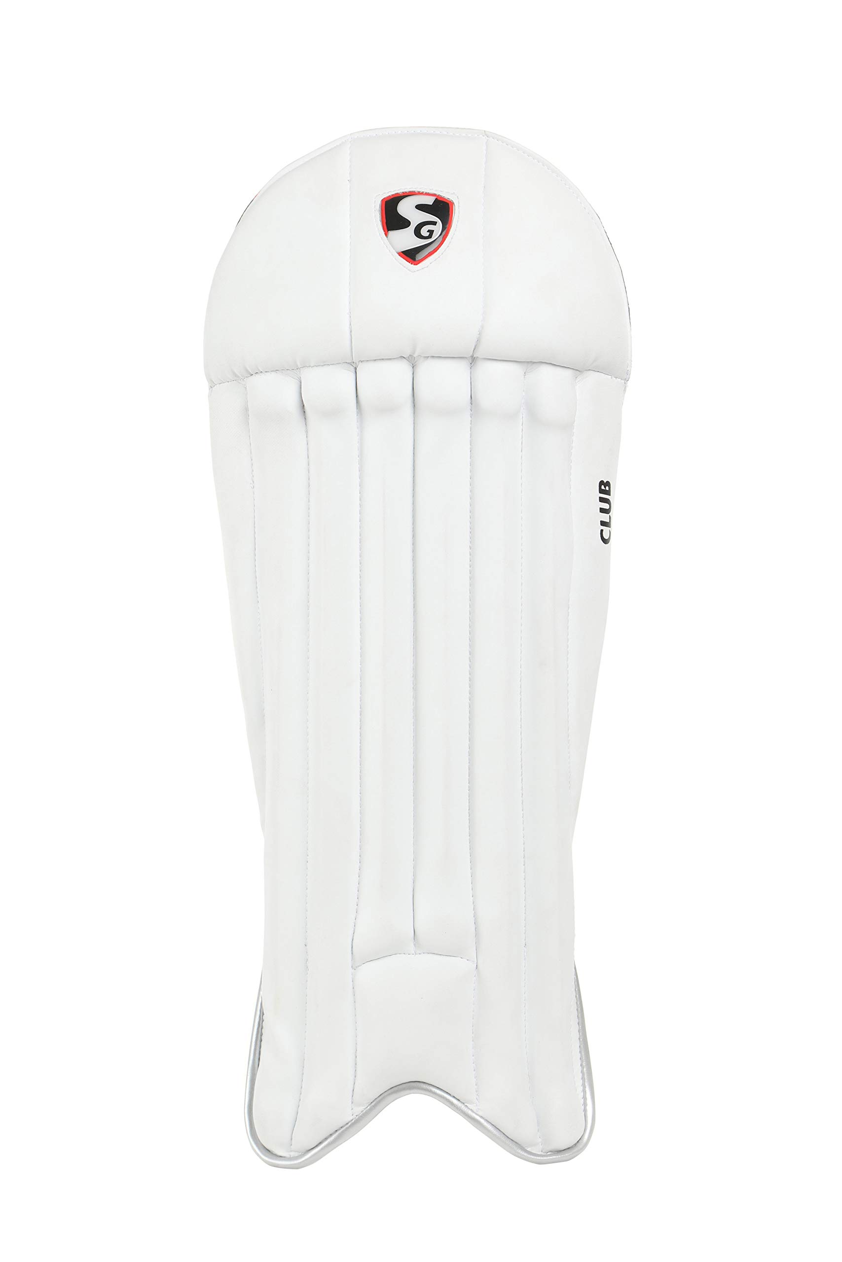 SG Club Wicket Keeping Legguard | Color: White | Size: Junior | Material: Polyvinyl Chloride (PVC) | Adjustable | High density sponge | Wear resistant | For Men & Boys-image-13