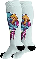 Vista 2 de devor Dress Socks Women Dress for Women's Socks Crew Length Sock Cute Psychedelic Skull Magic Mushroom Sock