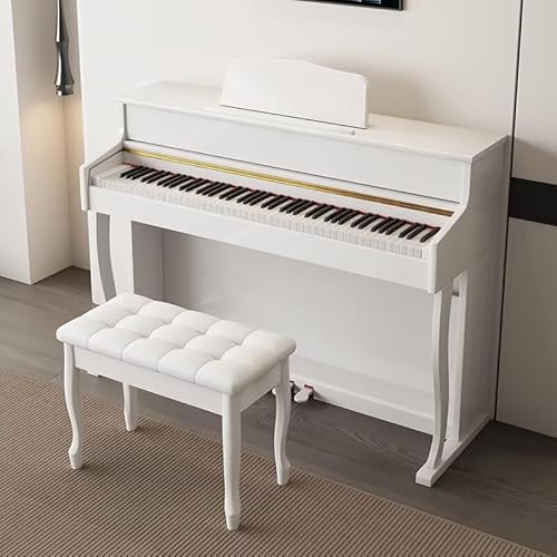 LANDTOM 88-Key Hammer MIDI Electric Piano White with Stool