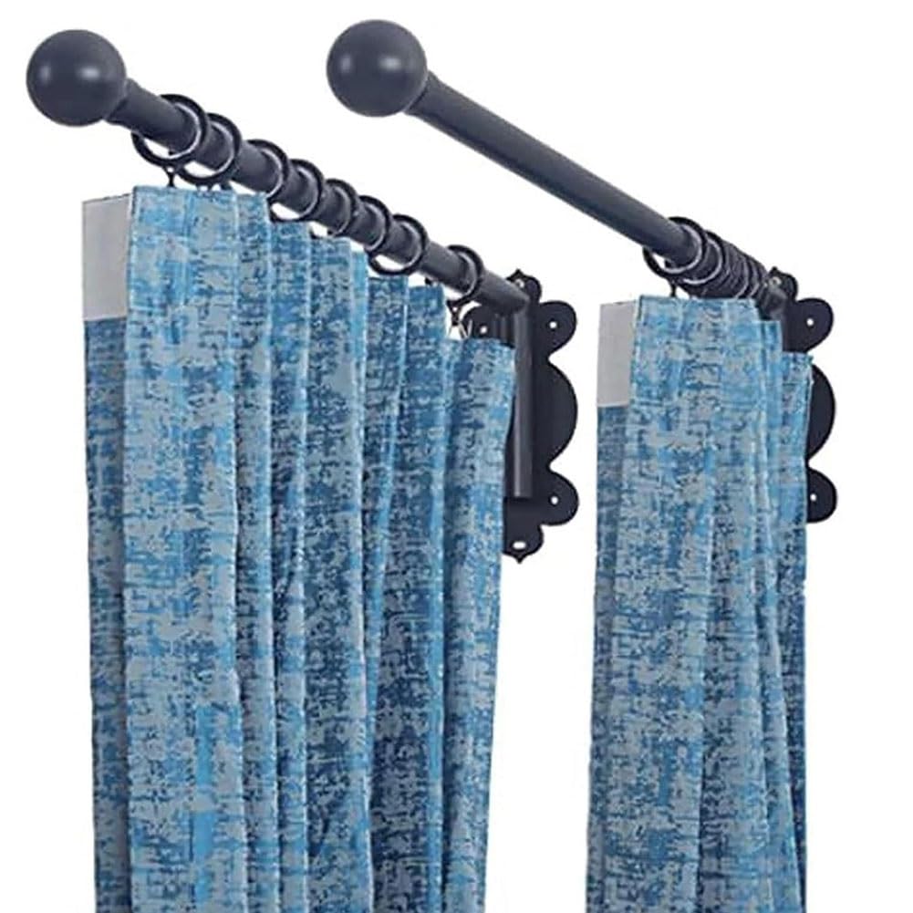 Verstellbare 71,1 cm matte Gardinenstangen, 2 Stück, stilvolle Gardinenstangen mit Schwingarm, für Heimdekoration, perfekt für Wohnzimmer und Schlafzimmer, Fensterbehandlungen