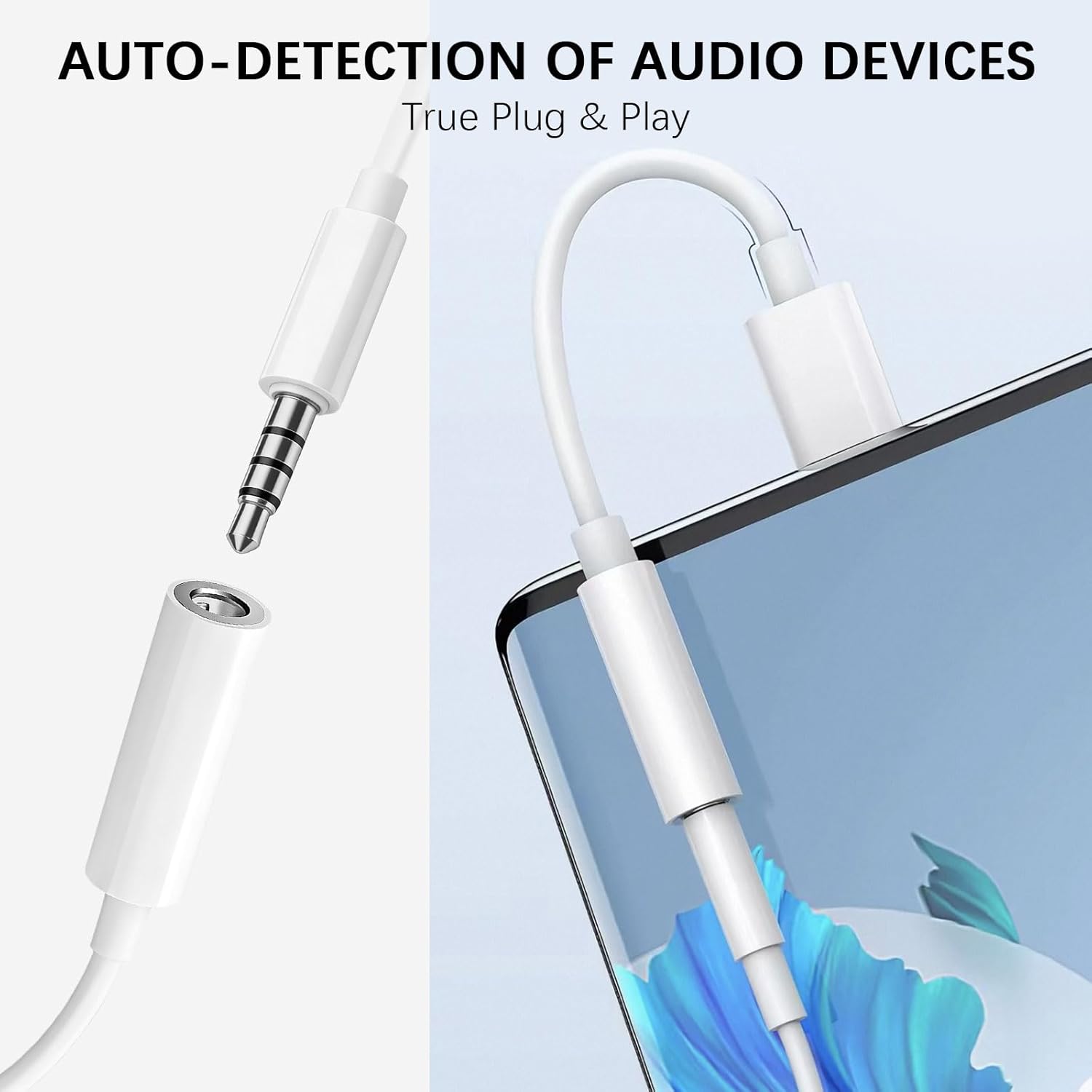 Rosmas USB-C to 3.5mm Audio Headphone Adapter,USB c to Headphone Jack Adapter, Compatible with iPhone 17/16/15/Pro/Max/Plus, iPad, MacBook, Samsung Galaxy S24/S23/S22/ Ultra, Pixel(2 Pack)