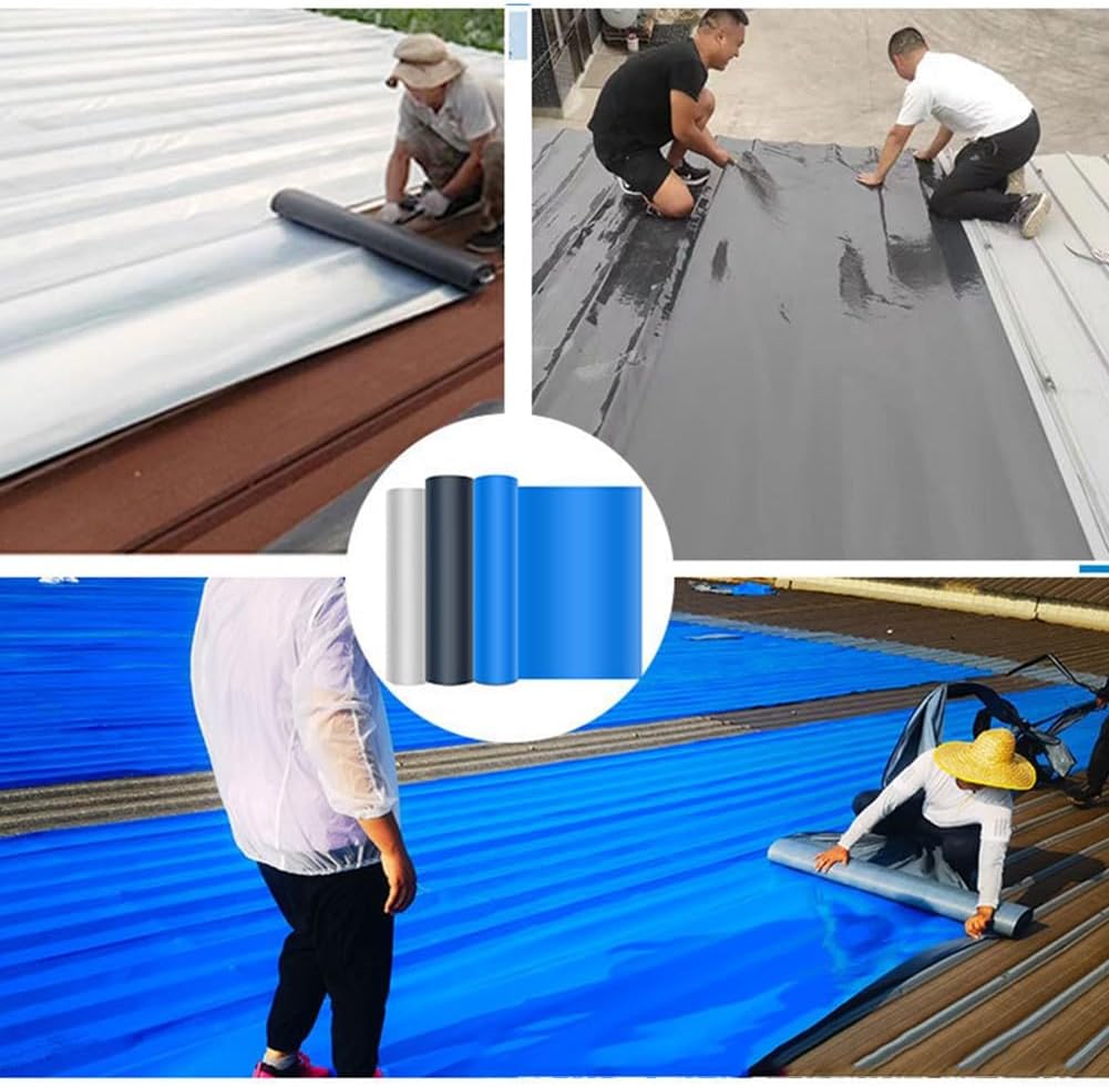 Waterproof Heat Insulation Adhesive Fix Tape, Heavy Duty SelfAdhesive Mightiness Tape, Self Fusing Silicone Tape for Wall Roof Leakproof Repair Tool(Blue 20cm*10m)