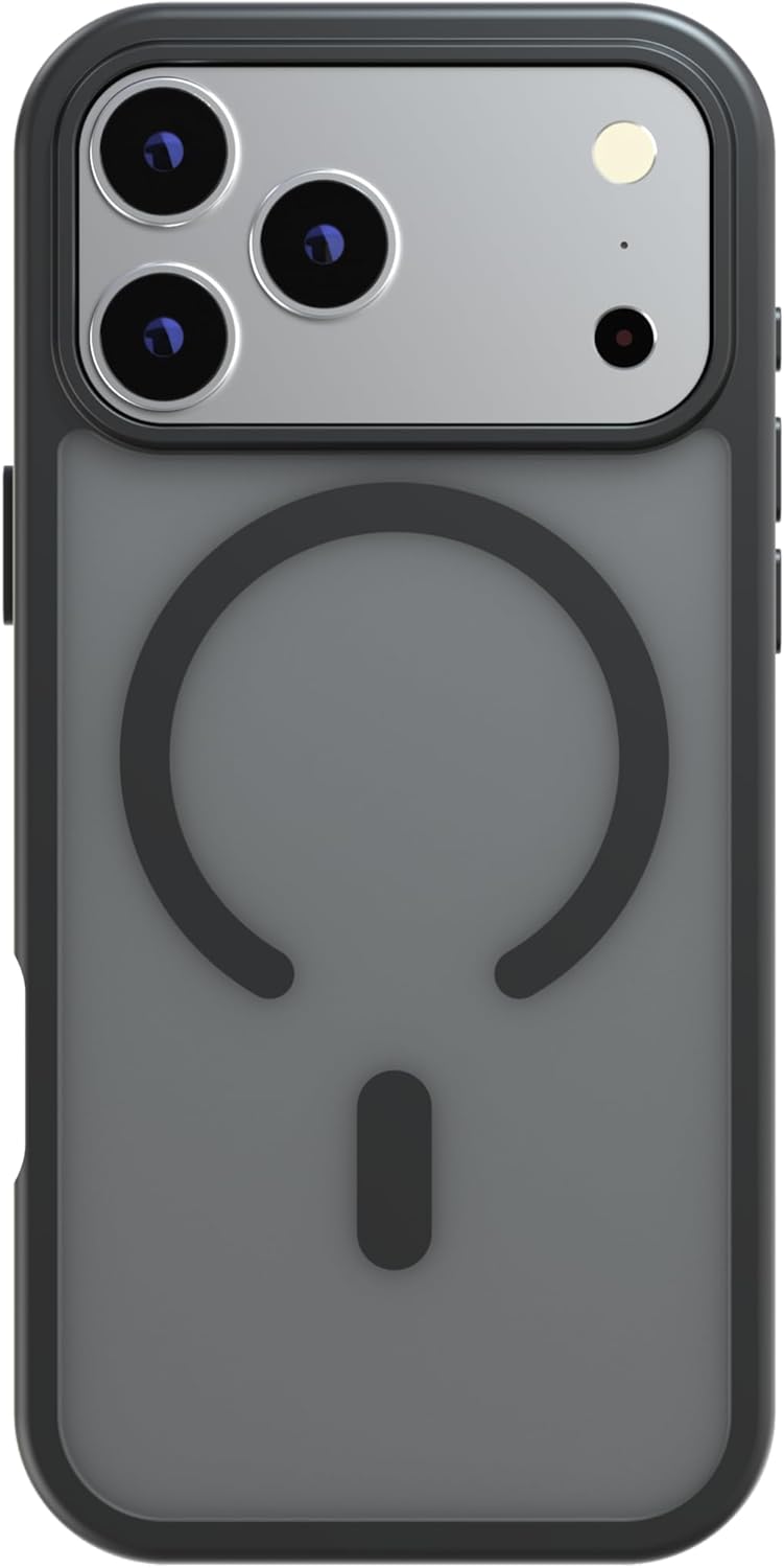 Magnetic Matte Case Compatible with MagSafe for iPhone 17 Pro, Semi-Transparent Frosted Cover with Shockproof Protection and Anti-Fingerprint Finish (Black)