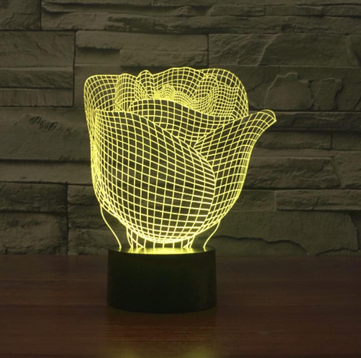 Night Light for Kids 3D Valentine's Day Rose Led Lamp with Remote Control 16 Color Changing Xmas Birthday Gift for Child