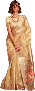 Designer Paithani tissue silk saree with unstitched blouse