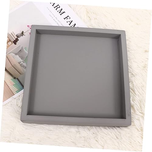 Miniatura 2 de NOLITOY Platillos de cerámica de la maceta del cemento de imitación cuadrada Platillos de la maceta Platillos