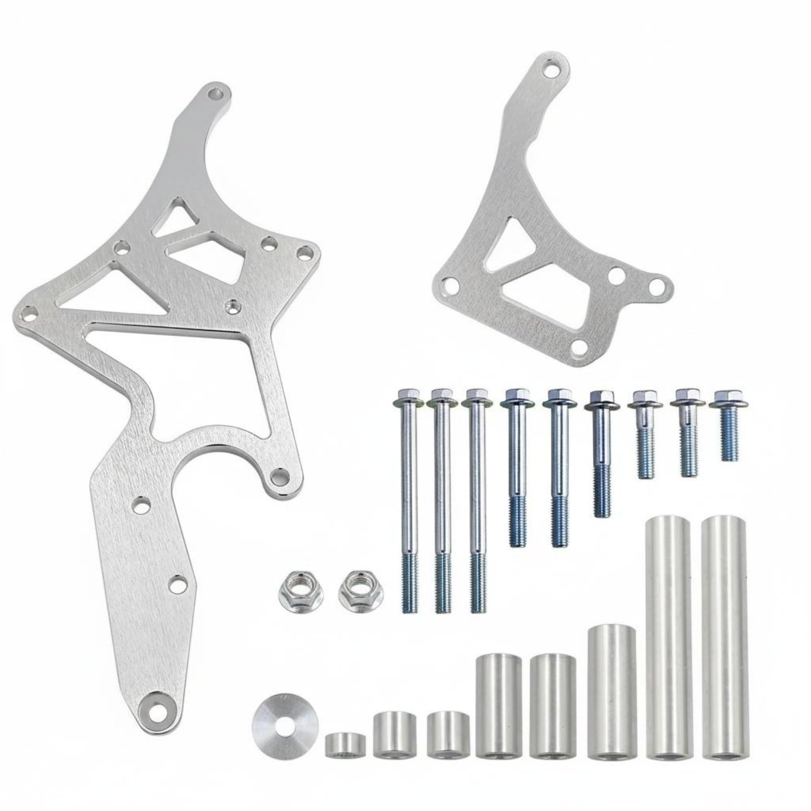 Kit Staffa Serpentino LS Facile da Installare Staffa Serpentino Motore LS Alluminio Lavorato Componenti Auto per Officina, Argento, Argento