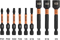 Vista 2 de Railer Screwdriver Bit Set For Electricians - Premium S2 Steel Impact Driver Bits & Nut Drivers Set With A Magnetizer Bit Holder & Carabiner