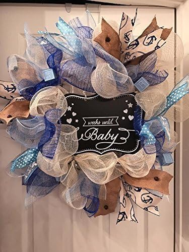 It's a Boy Baby Deco Mesh Wreath Chalkboard Baby shower