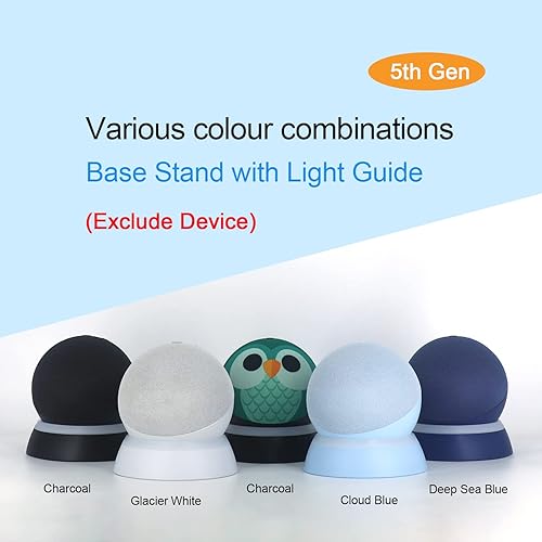 Miniatura 3 de C YECEN Echo Dot - Soporte de mesa de 4 y 5 generación, soporte de escritorio para Echo Dot de 4 y 5 generación, soporte base con guía de luz,