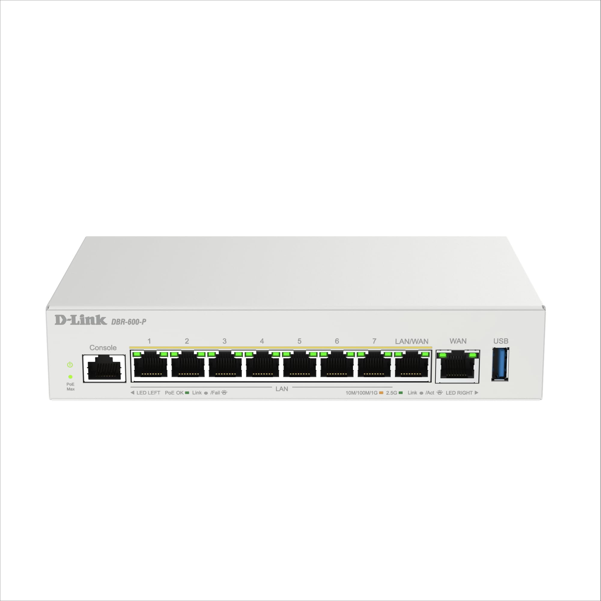 D-Link DBR-600-P Router PoE Business – Router VPN Dual WAN 2,5G con 8× Porte PoE+ (123W), Bilanciamento Multi-WAN, Sicurezza Firewall, Gestione AP – Ideale per Uffici e Caffetterie