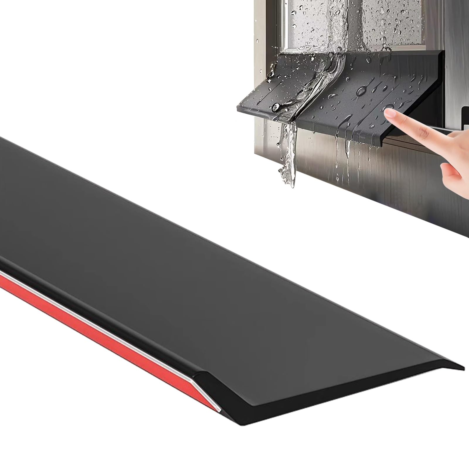 Estdkmnos 4.5Cm Window Outer Edge Rain Shield， Self-Adhesive Rubber Rain Drip Guard For Doors 4.5-5.5Cm 2-5M(,(9.8Ft))