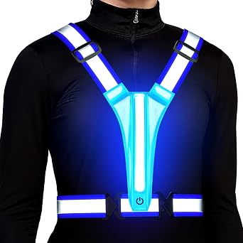 Led Light Up Running Vest Reflective Vest for runners night walking, Rechargeable Reflective Running Vest High Visibility