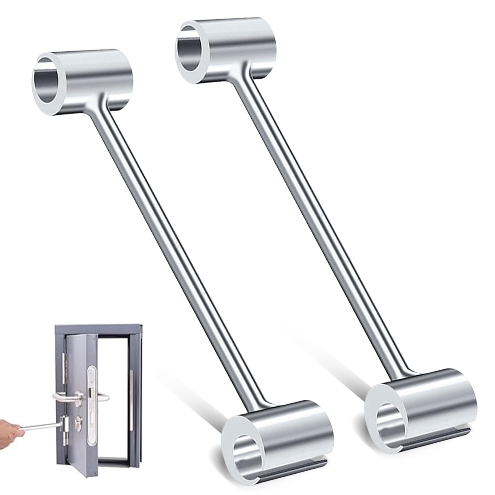 Cvasnf Silver 2Pcs Door Hinge Adjustment Tool, 8-19Mm And 19-25Mm Hinges Gap Adjusting Wrench Suitable For Fire Doors And Security Doors