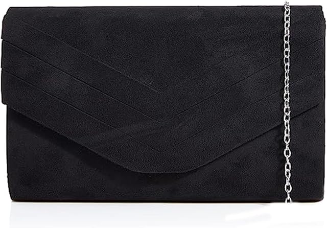 LeahWard Women's Faux Suede Leather Clutch Bag Wedding Bridal Prom Handbags 809