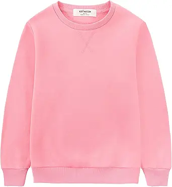 Kid Nation Kids Slouchy Soft Brushed Fleece Casual Basic Crewneck Sweatshirt for Boys or Girls 4-12 Years