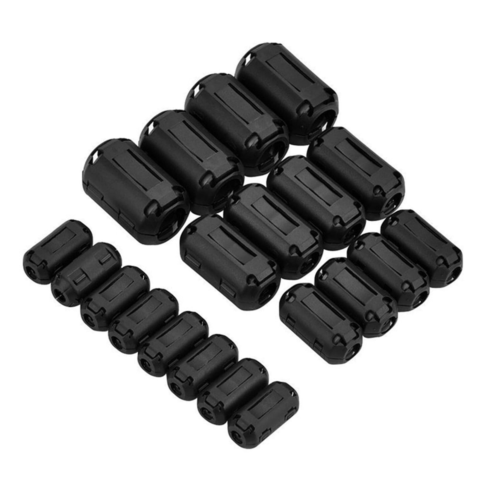 35Pcs Clip on Ferrite Rings 3.5/4 / 5/7 / 9/10 / 13mm Toroidal Cores Ferrite Beads Clip for Suppression on Power Data Cable Suppressor Filter
