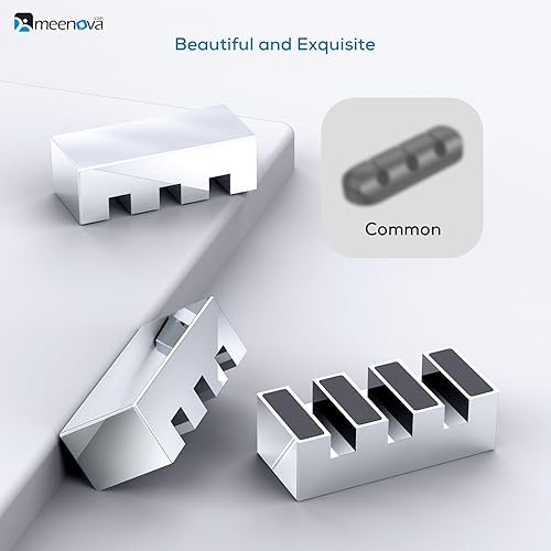 Miniatura 5 de Meenova Soporte de cable con peso de acero inoxidable 304 para mesita de noche, gestión de organizador de cables, diseño de 3 agujeros, accesorio de