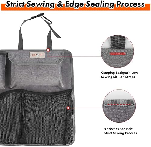 Miniatura 5 de SURDOCA Organizador de maletero de automóvil, bolsa de almacenamiento de coche de gran capacidad con 8 bolsillos, 7 veces organizador de