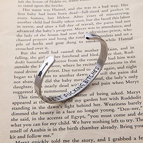 Best Friend Bracelets for Teen Girls Friendship Cuff Bangle Funny Birthday Gifts Ideas for BFF Sisters Bridesmaid Jewelry for Women Her Female Christmas Wedding Anniversary Engraved Secret Message - Image 6