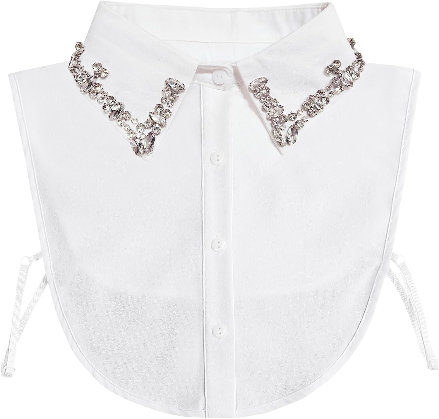 Shinywear Pearl Fake Collars Detachable Dickey Collar Blouse Half Shirt Crystal Peter Pan Faux False Collar for Women Girls