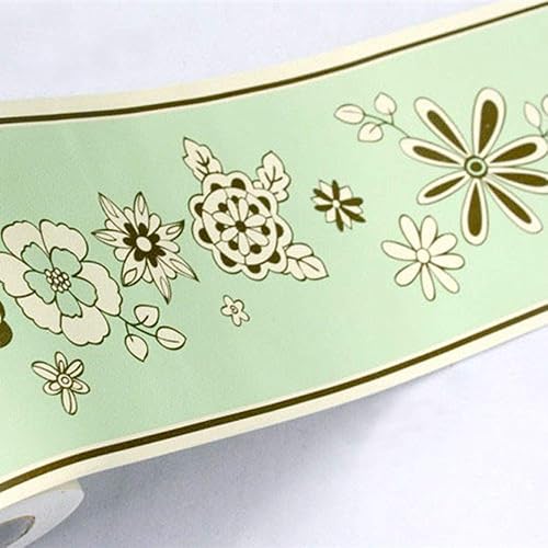 Miniatura 2 de Papel pintado extraíble borde autoadhesivo PVC azulejos pegatina rollo bordeando línea decoración del hogar verde floral