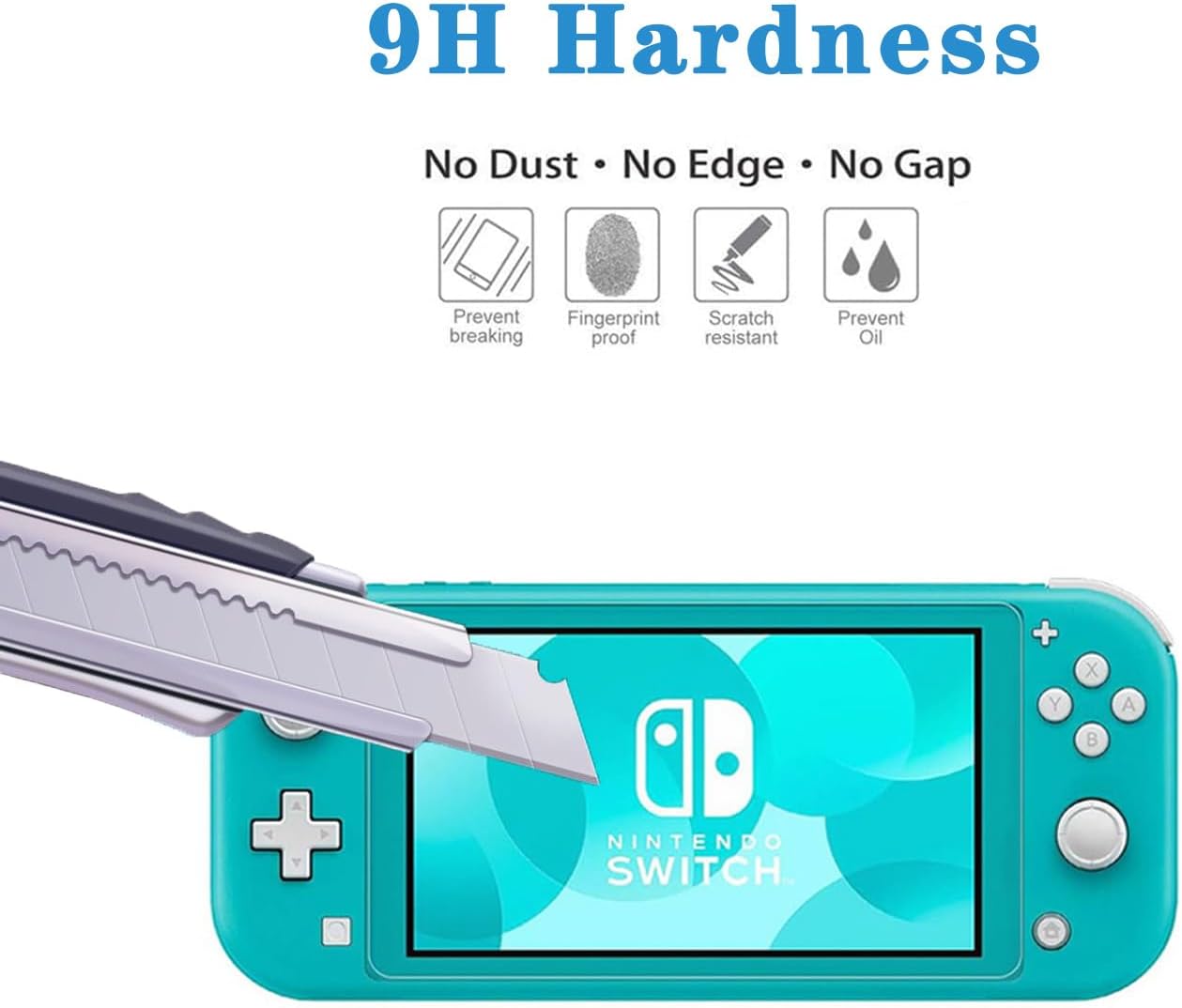 Screen Protector for Nintendo Switch Lite, Game Player Tempered Glass Film Transparent HD Ultra Clear Anti-Scratch Anti-Fingerprint Bubble-Free - Image 6