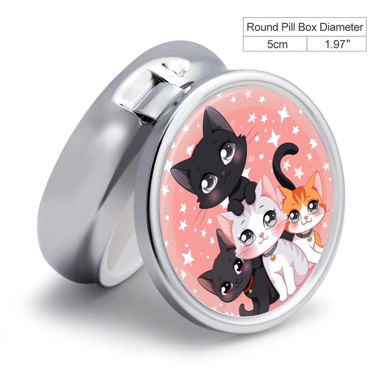 Pill Box Portable Cartoon Little Zoon Pill Case Cute Pill Organizer for Vitamins Supplements