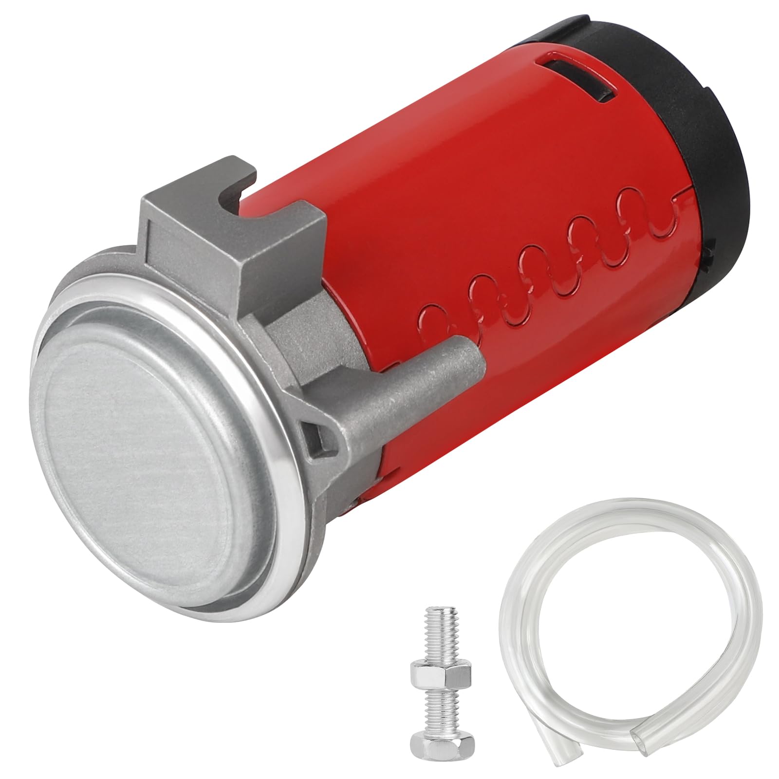 LALAGO Horn Air Pump Compresor de Aire Rojo 12V 150dB, Bocina Bomba de Aire Automotriz, Cuerno Cromado de Bocina, Aire del Motor de Automóvi para Camiones Horn Coche Barco Lorrys ect