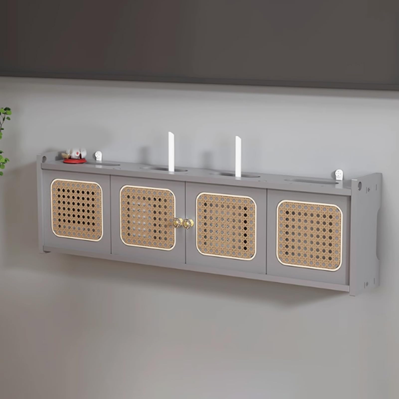 Scatola portaoggetti per router, montaggio a parete, in legno, per modem invisibile, per casa e ufficio, armadio organizzativo per router wireless