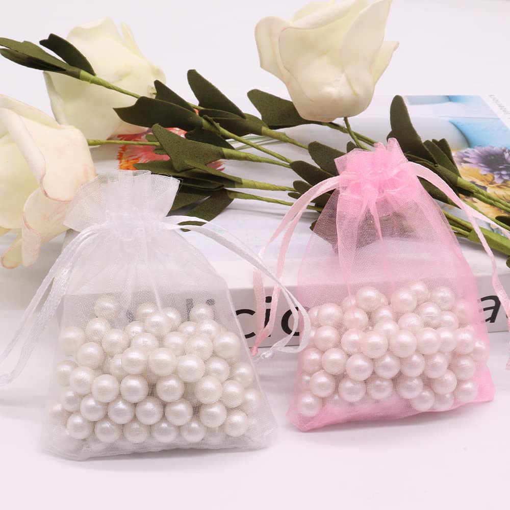 100 Sachets En Organza Blanc 15x10 Cm - Pour Dragées, Bijoux, Cosmétiques - Cordon De Serrage - Réutilisable Mariage Baptême Cadeaux