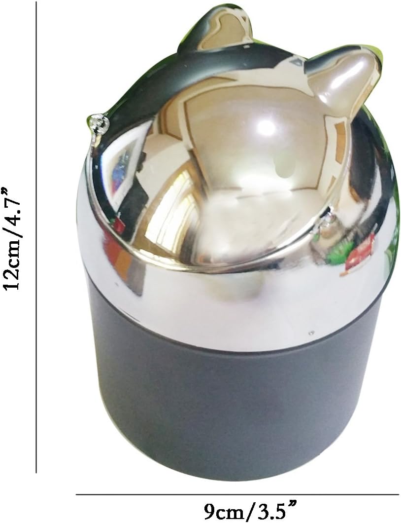 Smokeless Metal Steel Ashtrays for Cigarettes Cigars with Covered Stainless Push Down Flip Top Lid Portable Windproof Ash Tray Bucket for Home Tabletop,Patio,Sand,Car,Auto,Outdoor,Indoor
