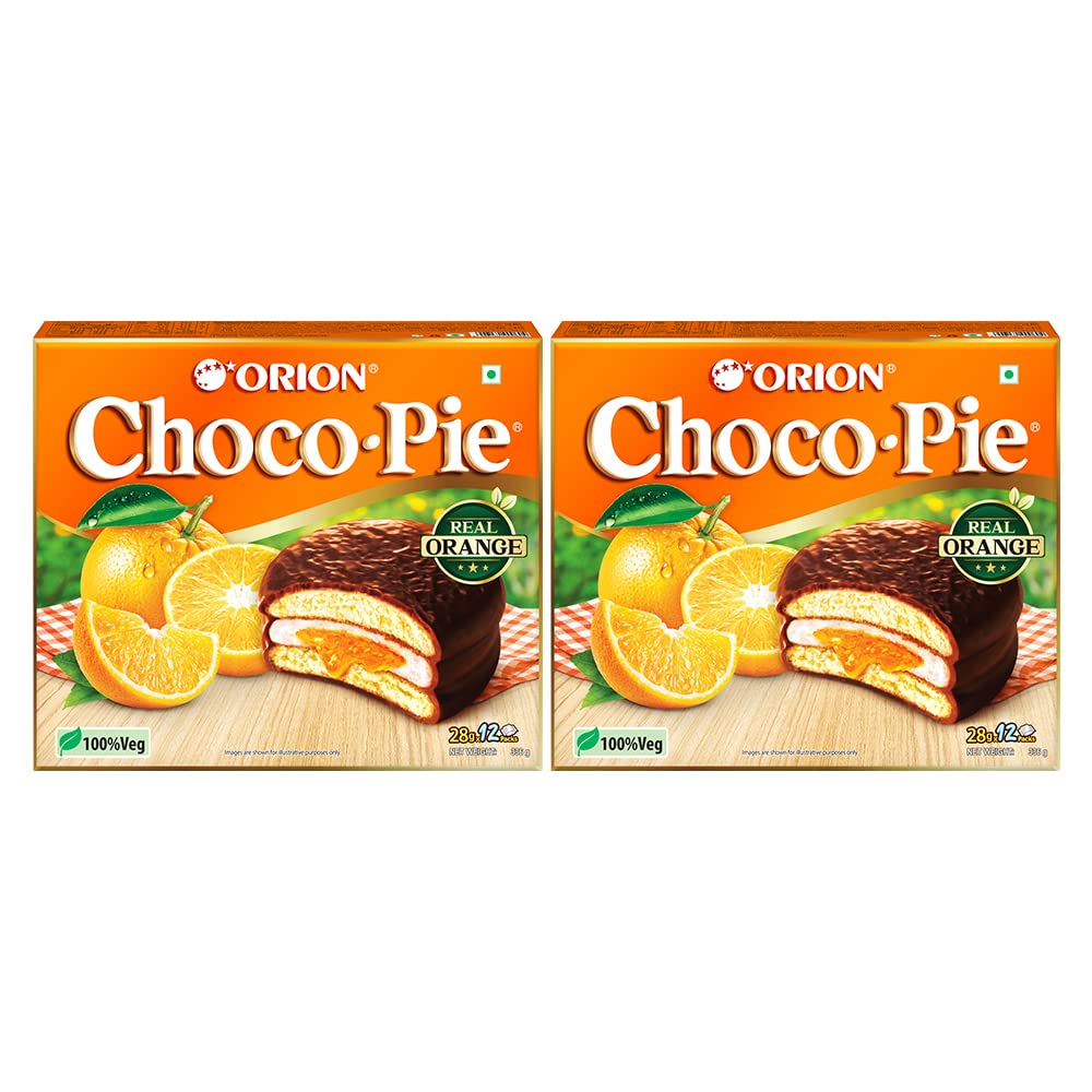 Orion Orange Choco Pie Cookies - 24 Pcs (Pack of 12x2) (B0C2HRHP4V) Amazon Price History, Amazon Price Tracker