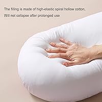 Vista 6 de Almohada de embarazo con almohada de memoria, almohada corporal en forma de U para mujeres embarazadas para ayudar a dormir, con funda de algodón