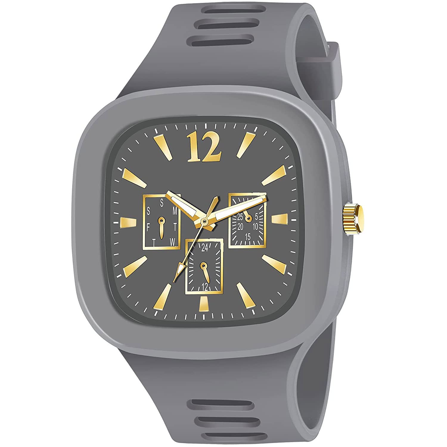 XTIME Analogue Designer Watch Square Grey Dial & Grey Stylish Silicon Strap for Mens & Boys (B0BJF2RWVL) Amazon Price History, Amazon Price Tracker
