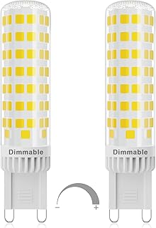 SNBIHIBE G9 Led Light Bulbs Dimmable 10W,100watt Halogen Bulb Equivalent,120V 100W Candelabra Lights Replacement,120V 1000Lm 6000k Daylight T4 Chandelier,No Flicker,for Ceiling Fan,Pendant Light 2pcs
