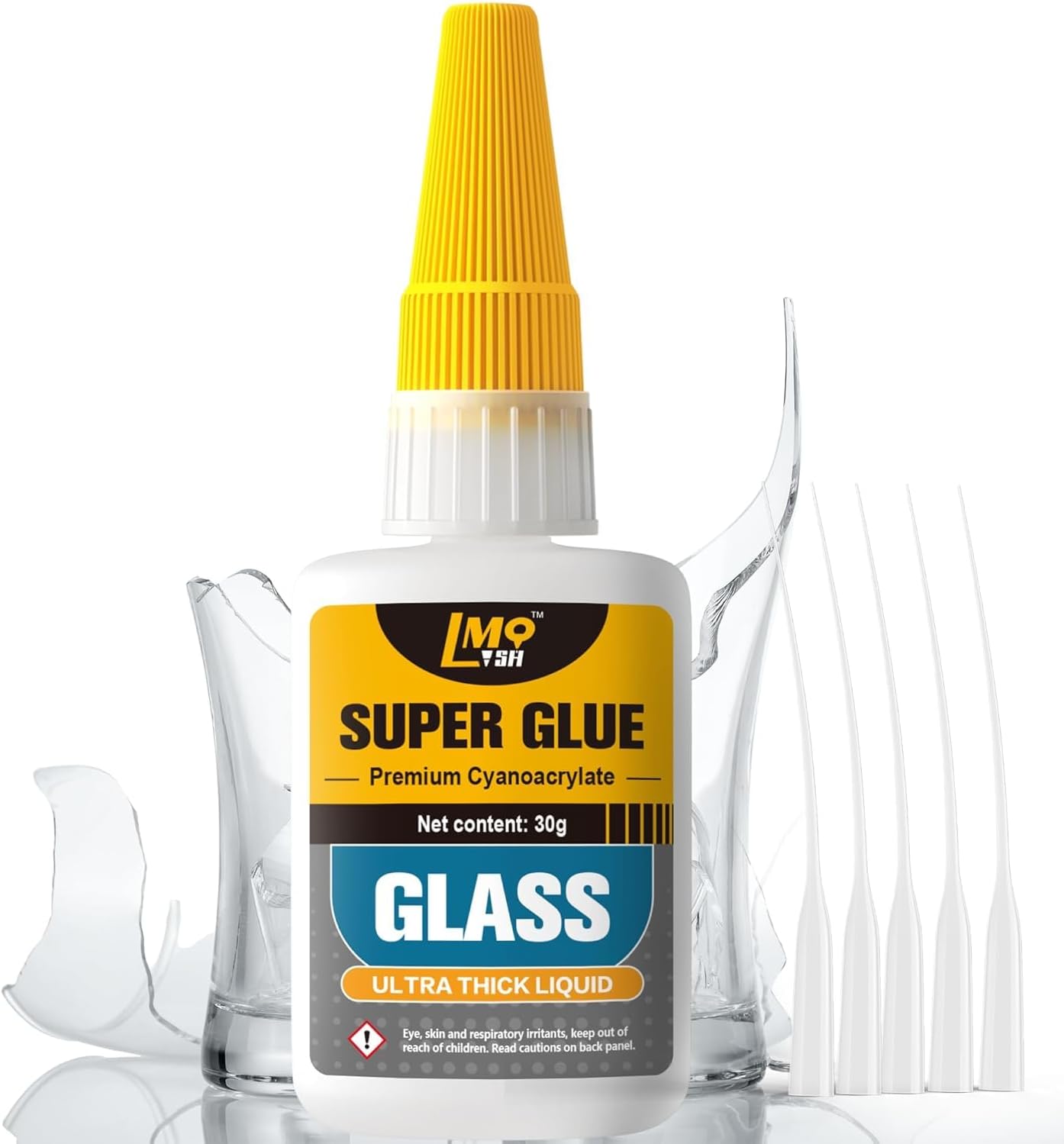 Glass Super Glue Liquid, Clear Instant Cyanoacrylate Adhesives for Glass Repair, All Purpose CA Glue for Shoe Ceramic Plastic Leather Model Metal Wood Pottery Aquarium Porcelain Stone, Thick