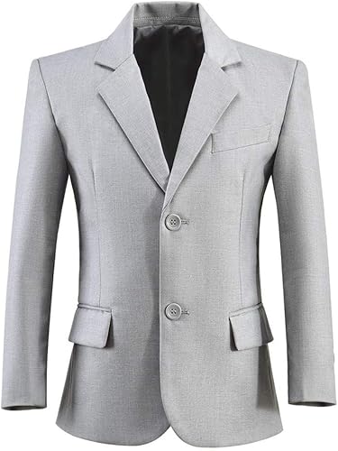 Boy Blazer Little Boys Uniform Jackets Solid Color Gay Size 4T Gray