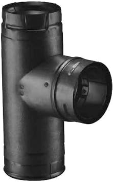 Duravent 4" PelletVent Pro Black Single Tee with Clean-Out Tee Cap 4PVP-TB1
