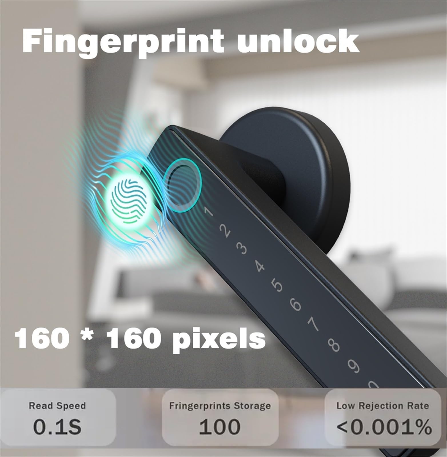 Serrure intelligente à empreintes digitales, Bluetooth, carte de mot passe, porte en bois, chambre coucher, entrée sans clé, serrure Bureau Commercial