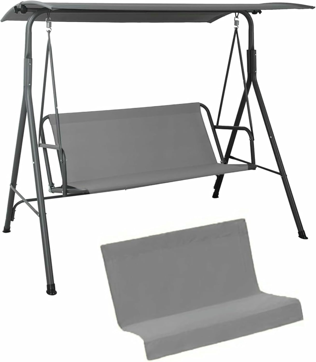 2/3 Seater Patio Swing Cover Chair Bench Replacement Covers Waterproof Heavy Duty 600D Oxford Cloth Swing Seat Cover,Swing Cushion Covers, for Patio Garden Swing