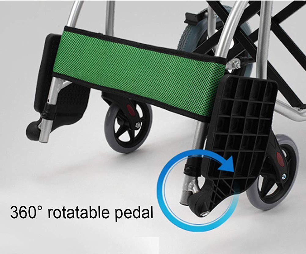 Silla de Ruedas Manual,Sillas de Ruedas Multi-Funcionalción Aleación Denio Silla de Ruedas Manual Ligera Y Plegable