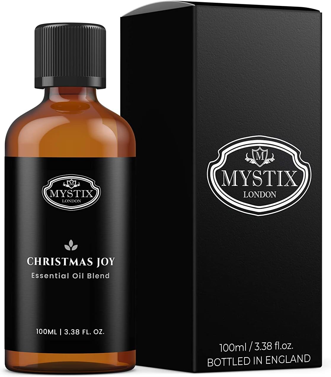 Mystix London | Christmas Joy Essential Oil Blend 100ml | Festive Citrus, Spice & Woodland Aroma | Orange, Lemon, Cinnamon & Pine Blend for Seasonal Home Ambience