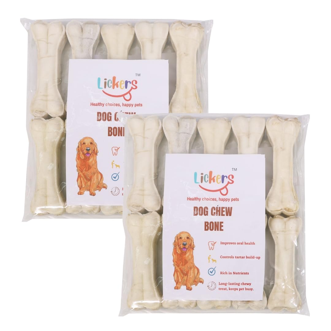 LICKERS Combo for Puppies Rawhide Long Lasting All Natural 4 Inch Dog Calcium Chew Bone Supplement Treats for All Life Stages to Improve Oral Health 10pc (Pack of 2) (B0CCNZKQB4) Amazon Price History, Amazon Price Tracker