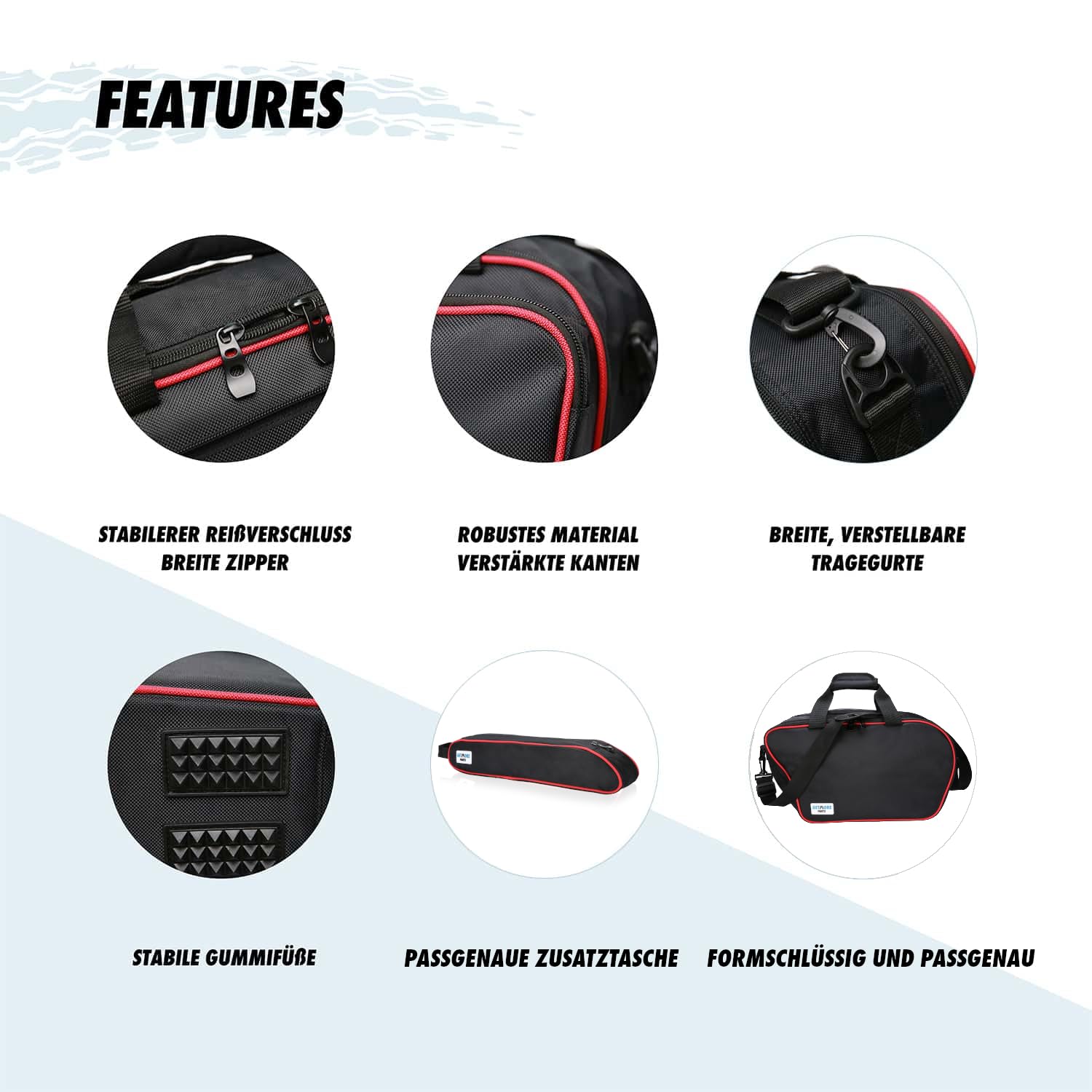 GETMORE Parts Tasche interne per MV Agusta Turismo Veloce – adatte per Rosso, Lusso, SCS, RC SCS – Set di 2 valigie laterali – su misura e robusto – pratiche borse per valigia per viaggi in moto