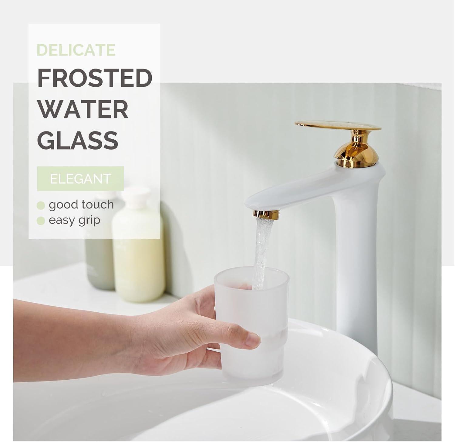 Angle Simple Bathroom Rinsing Cup, Frosted Glass Tumbler Cup