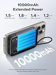 UGREEN 10000mAh Qi2 15W Magnetic Power Bank, 30W Built-in Cable with Stand | Battery Pack Power bank With15W Wireless & USB-C 30W PD Fast Charging for Iphone 17-12 Series, Small and Portable