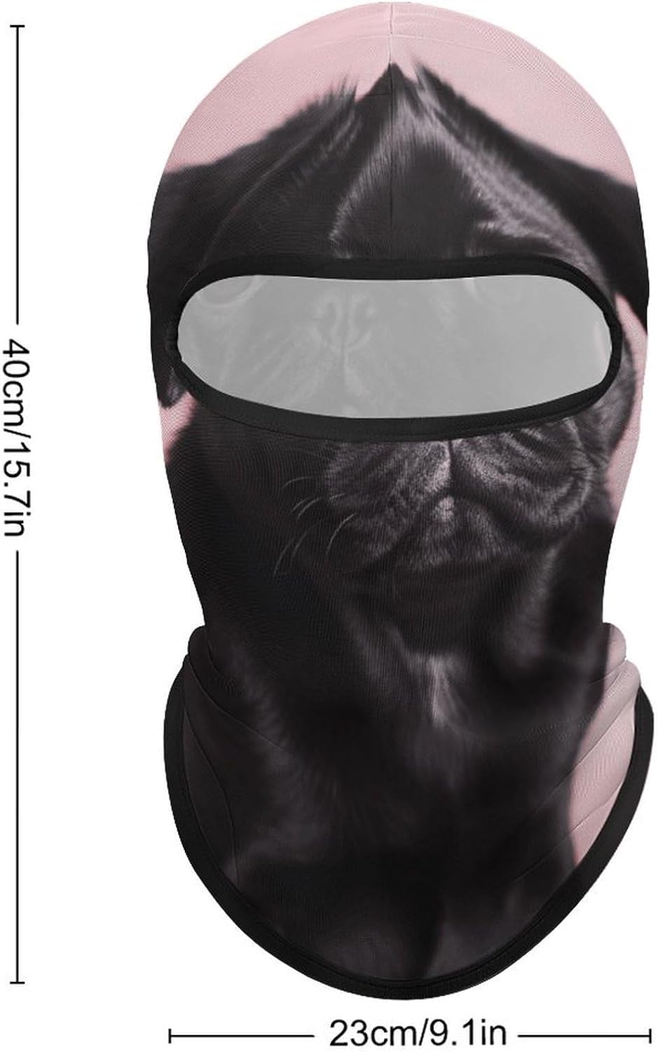 Cute Black Pug UV Protection Face Mask for Skiing Motorcycle image 2