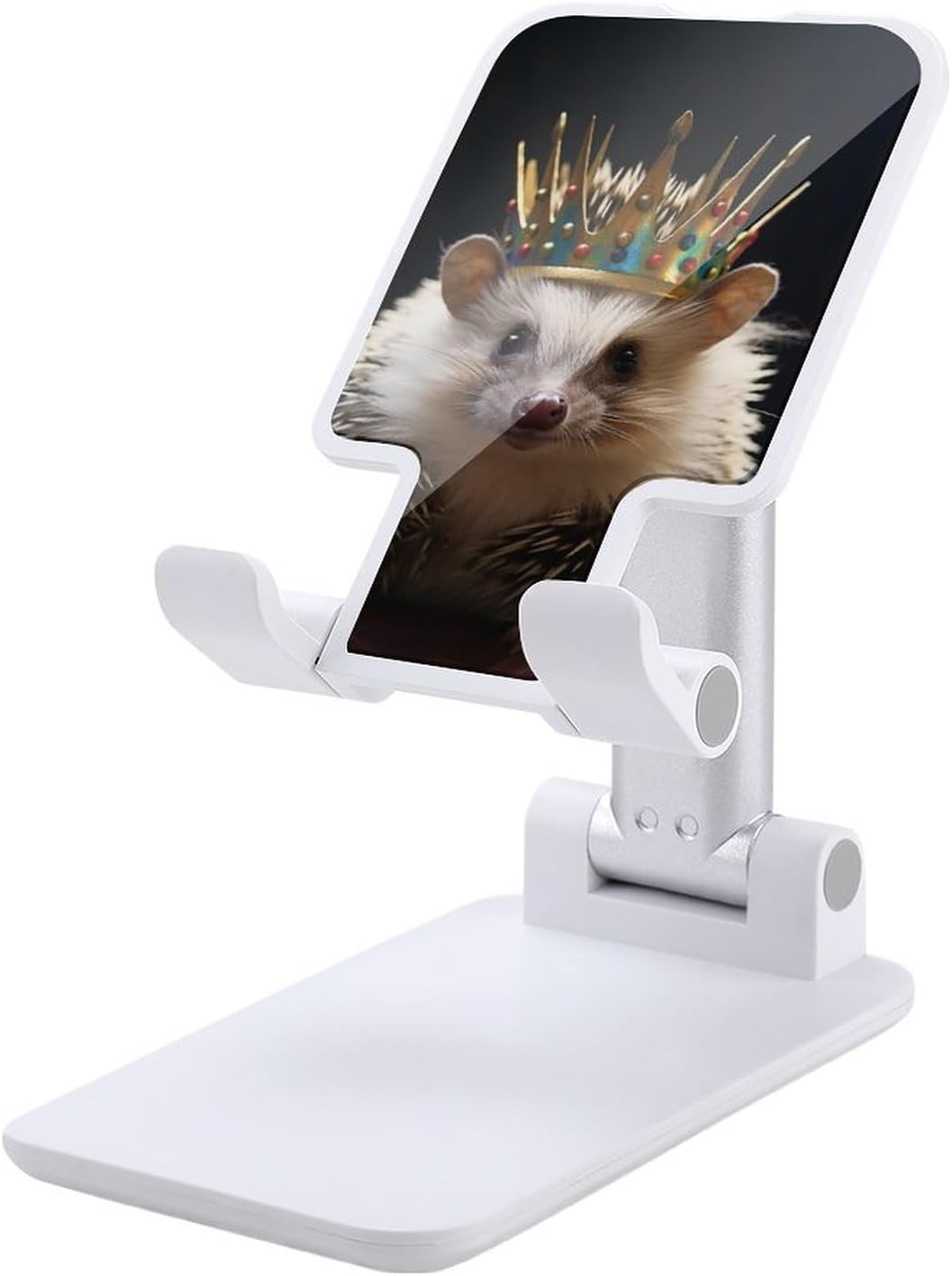 Crown with Hedgehog Foldable Phone Stand for Desk Taller Stand