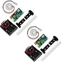2Pcs Single Spray Humidifieration Module DIY Atomization Disc with DC4.5V 3 Cell Plastic Case Box, also supports Type-C Interface Two Types Power Supply Methods